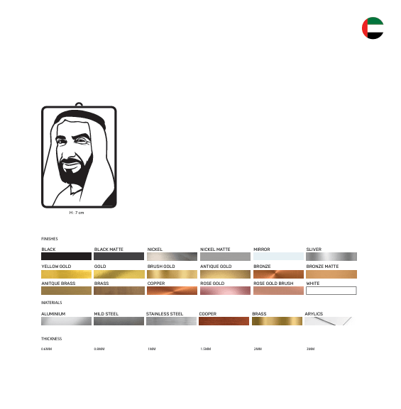 Sheikh Zayed Car Hanging – Elegant UAE Tribute