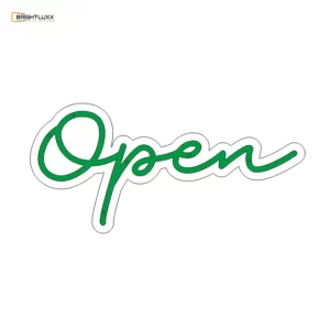 BRIGHTLUXX OPEN GREEN NEON SIGN