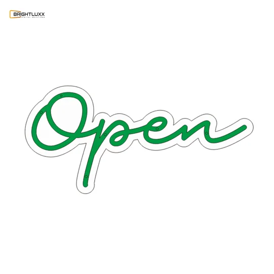 BRIGHTLUXX OPEN GREEN NEON SIGN