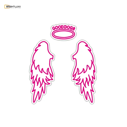 BRIGHTLUXX SYMBOL SIGN WHITE+PINK NEON SIGN