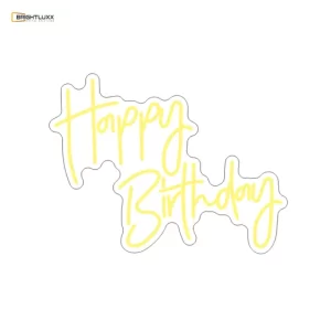 BRIGHTLUXX HAPPY BIRTHDAY YELLOW NEON SIGN