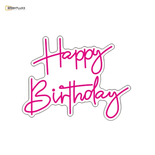 BRIGHTLUXX HAPPY BIRTHDAY PINK NEON SIGN