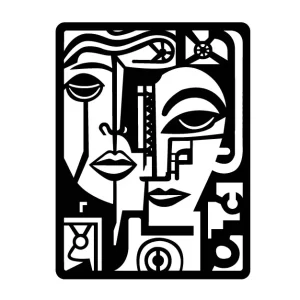 Abstract Face Car Hanging | Modern Artistic Car Accessory