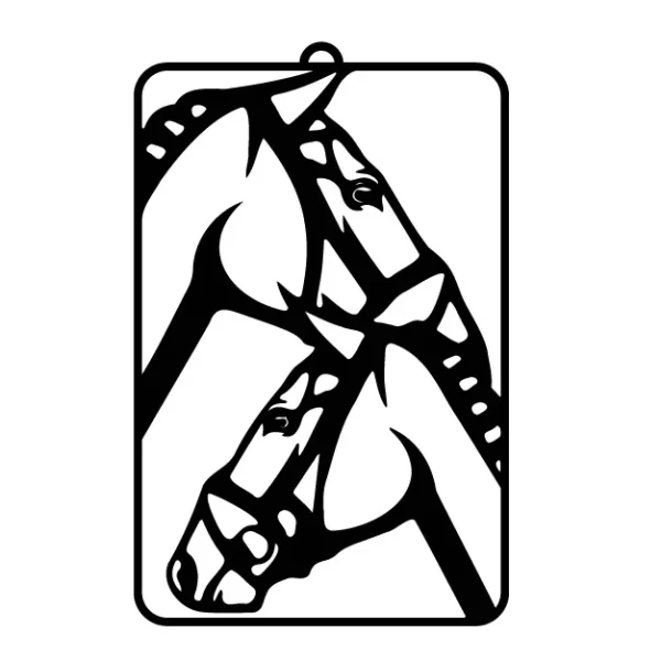 Twin Horses Car Hanging – Elegant Horse Lovers Interior Accessory